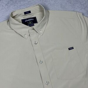 Chubbies Friday Shirt Mens M Tan Performance SS Button Down SP25 501251-22